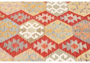 Tappeto Kilim Geometrico Rosso Beige 168x240 Cm