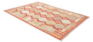 Tappeto Kilim Geometrico Rosso Beige 168x240 Cm