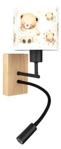 Brilagi - Lampada LED flessibile BOBO WOOD 1xE27/25W/230V + LED/3W rovere/nero/bianco/miele