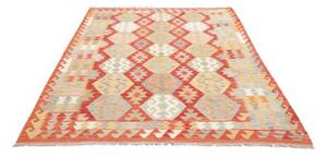 Tappeto Kilim Geometrico Rosso Beige 168x240 Cm