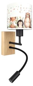 Brilagi - Lampada LED flessibile BOBO WOOD 1xE27/25W/230V + LED/3W rovere/nero/bianco/motivo animale
