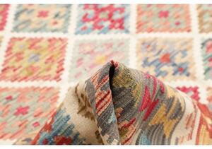 Tappeto Kilim Geometrico Beige Rosso 256x290 Cm