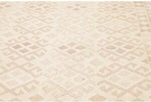 Tappeto Kilim Geometrico Avorio Tortora 204x287 Cm