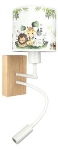 Brilagi - Lampada LED flessibile BOBO WOOD 1xE27/25W/230V + LED/3W rovere/bianco/verde/giungla