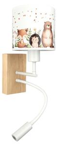Brilagi - lampada LED Flex BOBO WOOD 1xE27/25W/230V + LED/3W rovere/bianco/animaletti