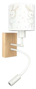 Brilagi - Lampada LED Flex. BOBO WOOD 1xE27/25W/230V + LED/3W rovere/bianco/coniglietti