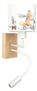 Brilagi - LED Flex. lampada BOBO WOOD 1xE27/25W/230V + LED/3W rovere/bianco/animaletti