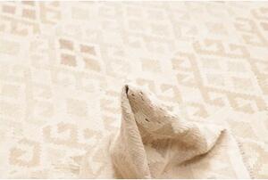 Tappeto Kilim Geometrico Avorio Tortora 204x287 Cm