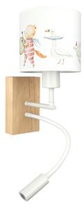 Brilagi - Lampada LED flessibile BOBO WOOD 1xE27/25W/230V + LED/3W rovere/bianco/animaletti