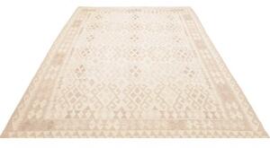 Tappeto Kilim Geometrico Avorio Tortora 204x287 Cm