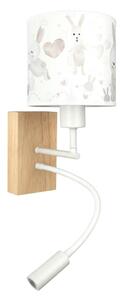 Brilagi - Lampada LED flessibile BOBO WOOD 1xE27/25W/230V + LED/3W rovere/bianco/coniglietti