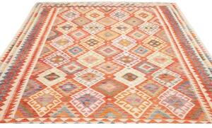 Tappeto Kilim Geometrico Terracotta Avorio 247x335 Cm