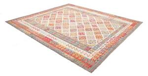 Tappeto Kilim Geometrico Beige Rosso 256x290 Cm