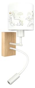 Brilagi - LED Flex. lampada BOBO WOOD 1xE27/25W/230V + LED/3W rovere/bianco/unicorni