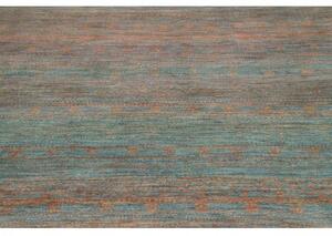 Tappeto Cromopura Geometrico Blu Petrolio Rame 253x351 Cm