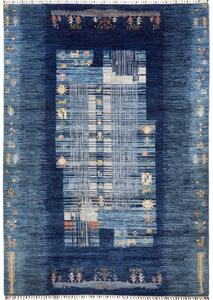 Tappeto Gabbeh Nova Geometrico Blu Scuro Azzurro 213x299 Cm
