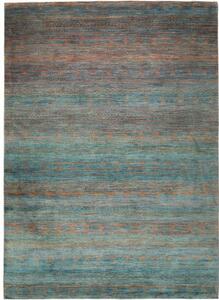 Tappeto Cromopura Geometrico Blu Petrolio Rame 253x351 Cm