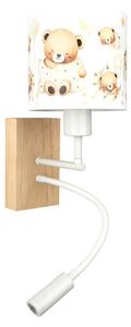Brilagi - Lampada LED flessibile BOBO WOOD 1xE27/25W/230V + LED/3W rovere/bianco/orsetti
