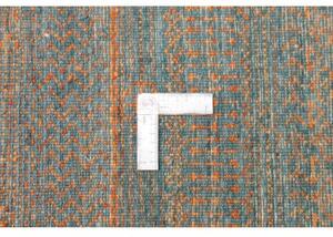 Tappeto Cromopura Geometrico Blu Petrolio Rame 253x351 Cm