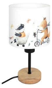 Brilagi - Lampada da tavolo BOBO WOOD 1xE27/25W/230V rovere/nero/bianco/con animaletti