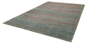 Tappeto Cromopura Geometrico Blu Petrolio Rame 253x351 Cm