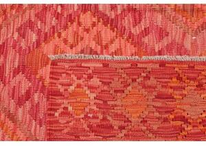 Tappeto Kilim Geometrico Rosso Corallo Avorio 126x178 Cm