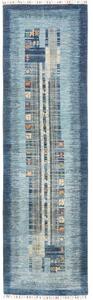 Tappeto Gabbeh Nova Figurativo Blu Azzurro Corsia 81x300 Cm
