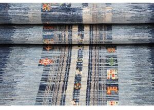 Tappeto Gabbeh Nova Figurativo Blu Azzurro Corsia 81x300 Cm