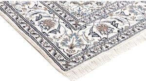 Tappeto Nain Kashmar Medaglione Floreale Rosso Avorio Quadrato 196x193 Cm