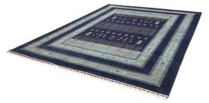 Tappeto Gabbeh Nova Geometrico Blu Scuro Azzurro 250x304 Cm