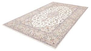 Tappeto Kashan Medaglione Floreale Avorio Blu Ceruleo 195x300 Cm