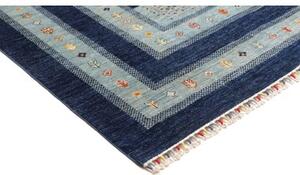 Tappeto Gabbeh Nova Geometrico Blu Scuro Azzurro 250x304 Cm