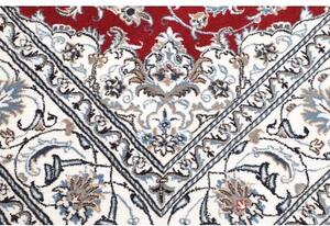 Tappeto Nain Kashmar Medaglione Floreale Rosso Avorio Quadrato 196x193 Cm