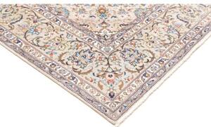 Tappeto Kashan Medaglione Floreale Avorio Blu Ceruleo 195x300 Cm
