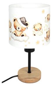 Brilagi - Lampada da tavolo BOBO WOOD 1xE27/25W/230V rovere/nero/bianco/orsetti