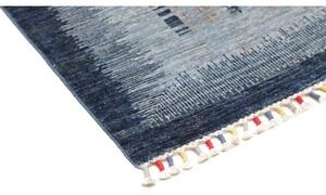 Tappeto Gabbeh Nova Figurativo Blu Azzurro Corsia 81x300 Cm