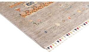 Tappeto Gabbeh Nova Figurativo Tortora Multicolore 171x236 Cm