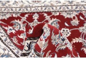 Tappeto Nain Kashmar Floreale Rosso Scuro Avorio Quadrato 208x203 Cm