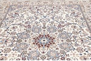 Tappeto Nain 9la Medaglione Floreale Avorio Blu 207x322 Cm