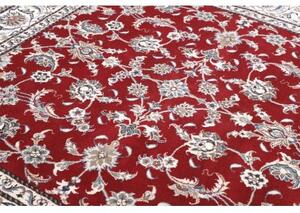 Tappeto Nain Kashmar Floreale Rosso Scuro Avorio Quadrato 208x203 Cm