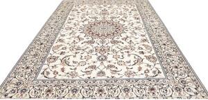 Tappeto Nain 9la Medaglione Floreale Avorio Blu 207x300 Cm