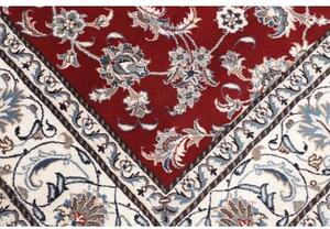 Tappeto Nain Kashmar Floreale Rosso Scuro Avorio Quadrato 208x203 Cm