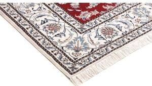 Tappeto Nain Kashmar Floreale Rosso Scuro Avorio Quadrato 208x203 Cm