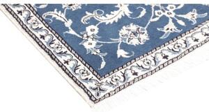 Tappeto Nain Kashmar Medaglione Floreale Blu Bianco 90x138 Cm