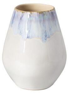 Vaso bianco/blu in gres dipinto a mano (altezza totale 20 cm) Brisa – Costa Nova