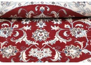 Tappeto Nain Kashmar Medaglione Floreale Rosso Avorio Rotondo 150x150 Cm