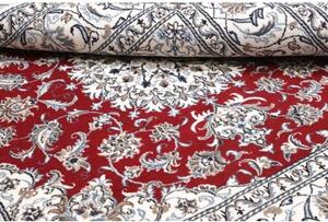 Tappeto Nain Kashmar Medaglione Floreale Rosso Avorio Quadrato 196x193 Cm