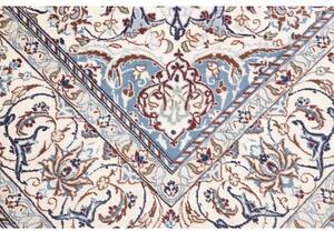 Tappeto Nain 9la Medaglione Floreale Avorio Blu 207x322 Cm