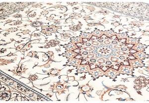 Tappeto Nain 9la Medaglione Floreale Avorio Blu 207x300 Cm