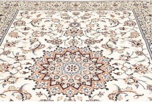 Tappeto Nain 9la Medaglione Floreale Avorio Blu 207x300 Cm